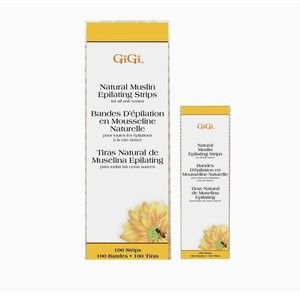 Gigi Hair Removal Small & Large Muslin Strips 100 Ct Each , 200 Pack
